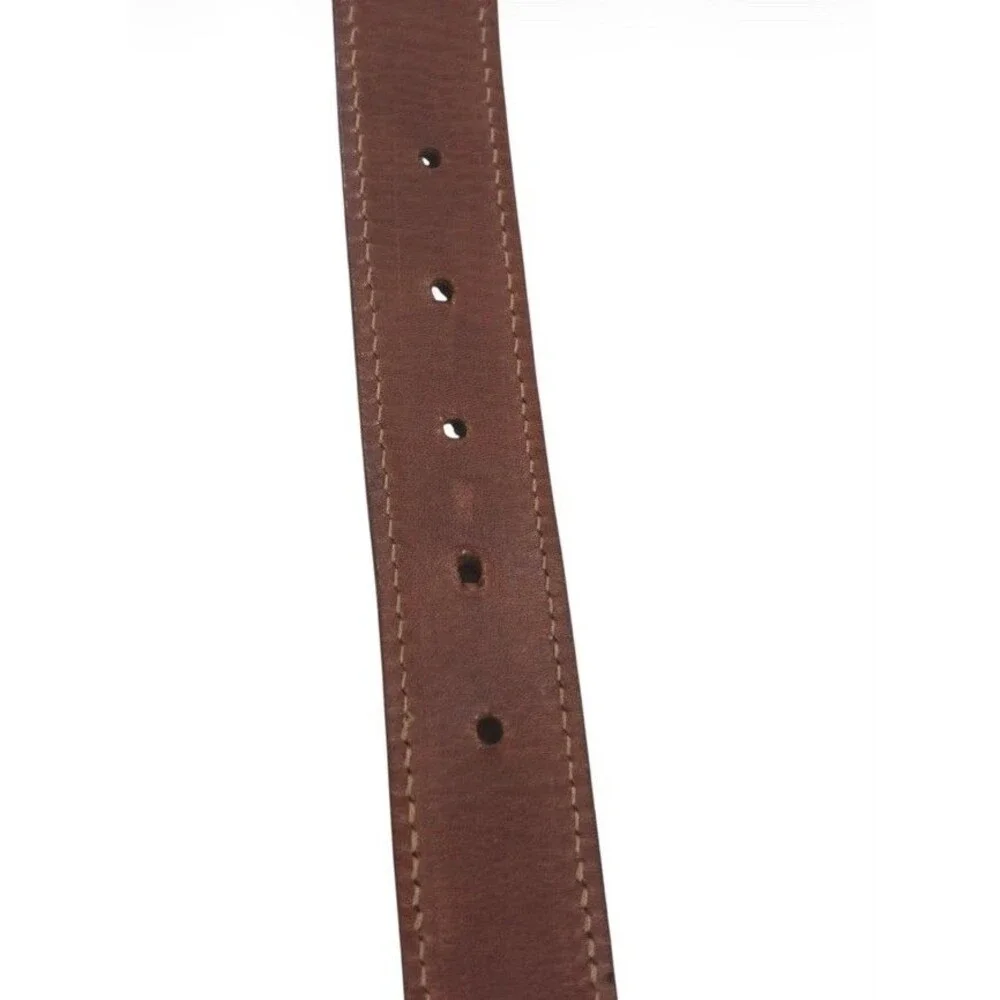 Vintage Belt Mens Braided Leather Jeans Belt Brown Size 36